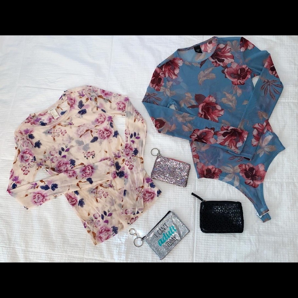 BUNDLE ALERT!!! 3 mini purses- 2 sheer shirts
